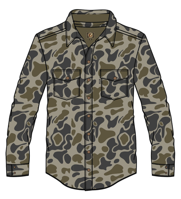 Prairie Oak Traditions Camo The Plainsman Jac Shirt Traditions Olive
