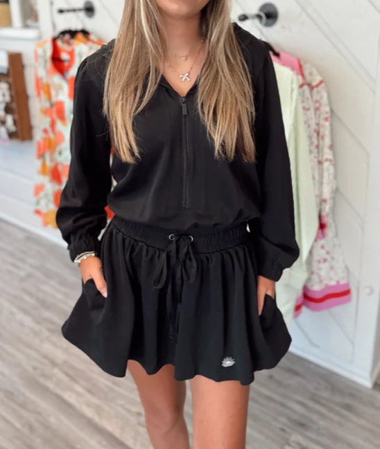 Jadelynn Brooke Jet Setter Hoodie Skort Dress Midnight