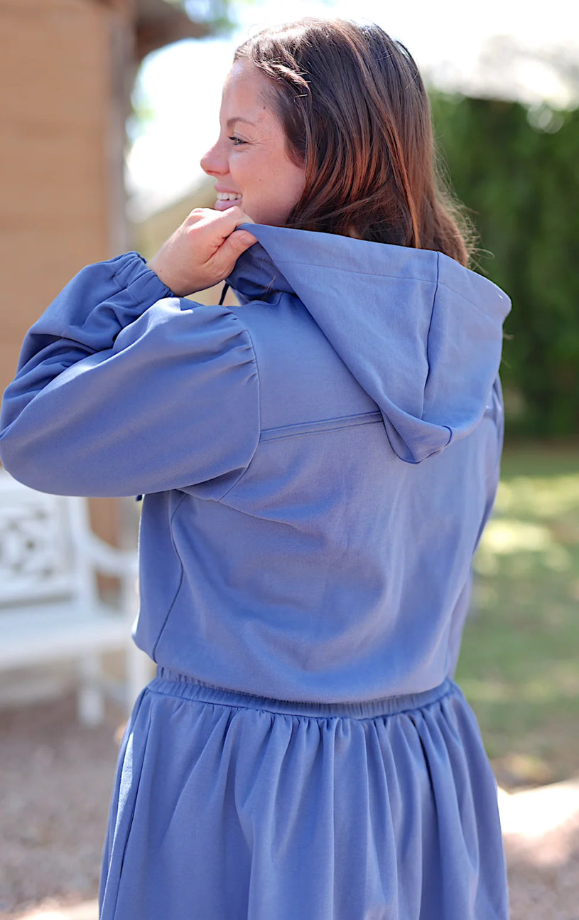 Jadelynn Brooke Jet Setter Hoodie Skort Dress Marine