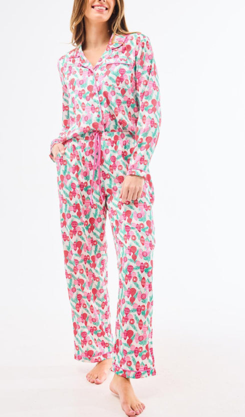 Mary Square Trim The Tree Charlotte Pajama Pant Set