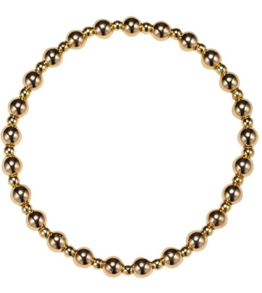 Jane Marie Gold Mid, Large Beaded Stretch Bracelet