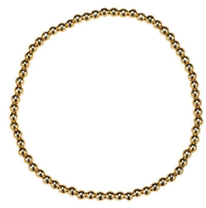 Jane Marie Gold Delicate Round Beaded Stretch Bracelet