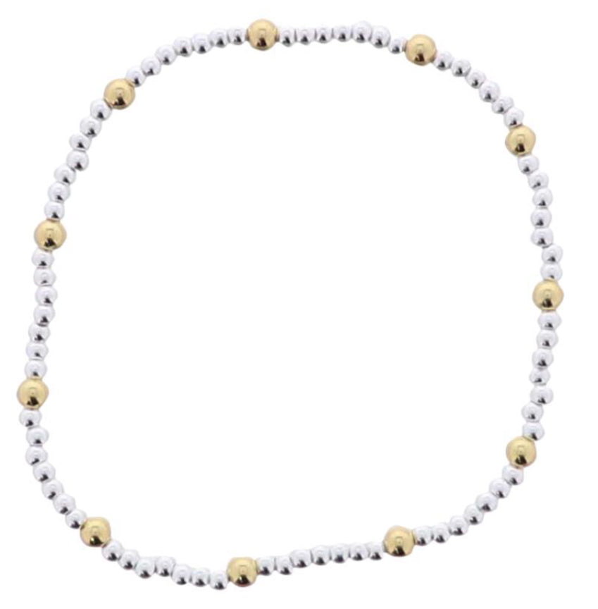 Jane Marie 18K Gold Plated Silver Gold Beaded Stretch Bracelet