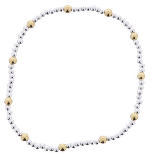 Jane Marie 18K Gold Plated Silver Gold Beaded Stretch Bracelet