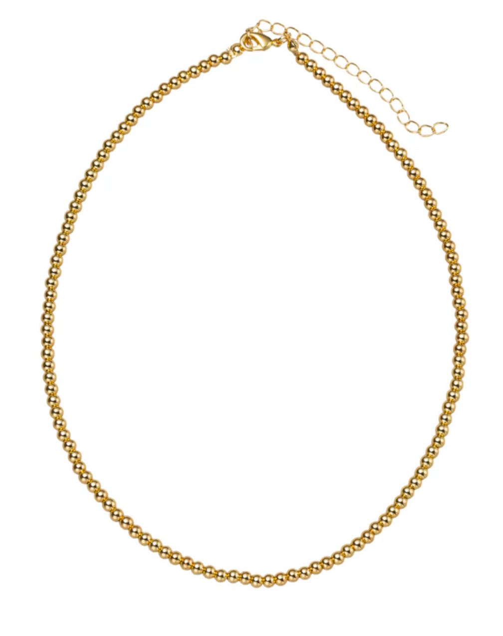 Jane Marie 18K Gold Plated Gold 4MM Ball Beaded Necklace
