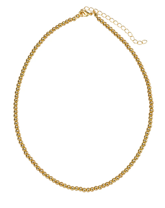 Jane Marie 18K Gold Plated Gold 4MM Ball Beaded Necklace