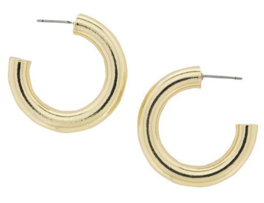 Jane Marie 18K Gold Plated Medium Hoop Earrings