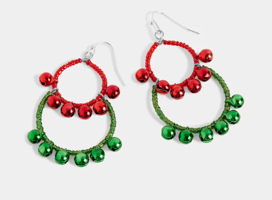 Coco+Carmen Jingle Layers Earrings Red/Green