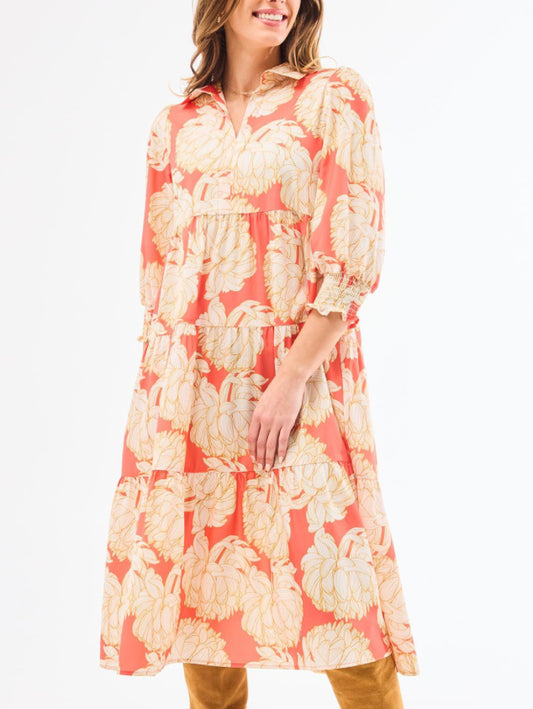 Mary Square Dress Eleanor Fall Floral Fire