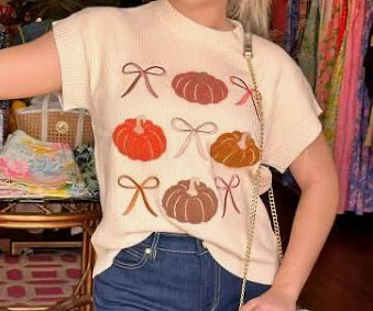 Mary Square Sweater Josie Pumpkin Rows