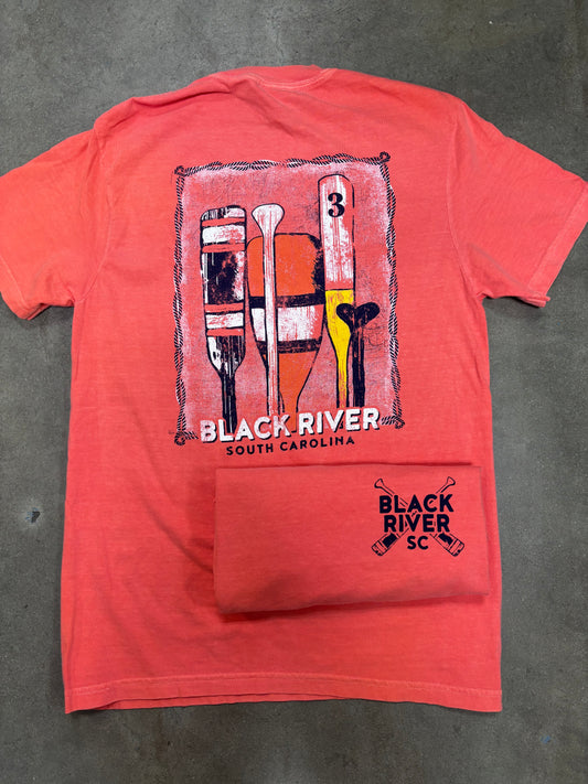 Southern Fried Cotton Black River SC Tee Shirt Salmon