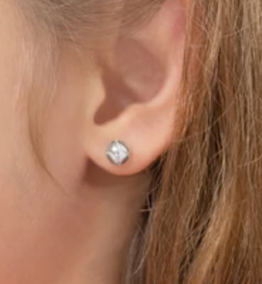 Periwinkle Cuties Earrings Polished Silver Studs