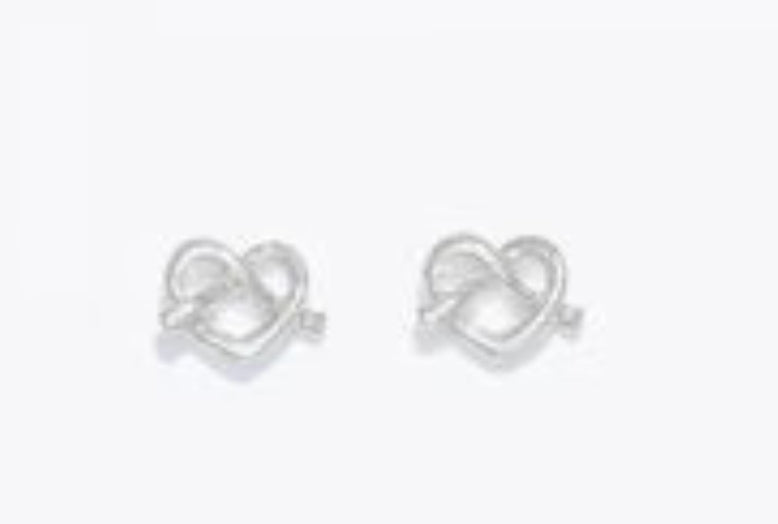 Periwinkle Cuties Earrings Silver Heart with Twist