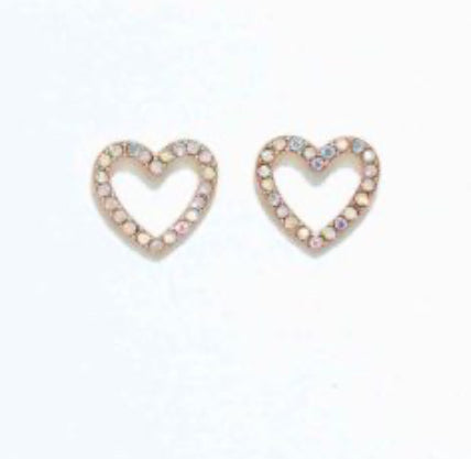 Periwinkle Cuties Earrings Crystal Hearts In Gold