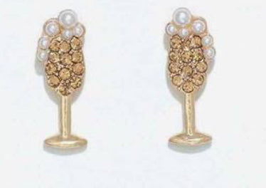 Periwinkle Cuties Earrings Champagne Flutes