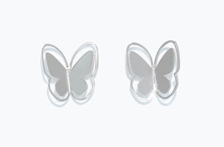 Periwinkle Cuties Earrings Cutout Silver Butterflies