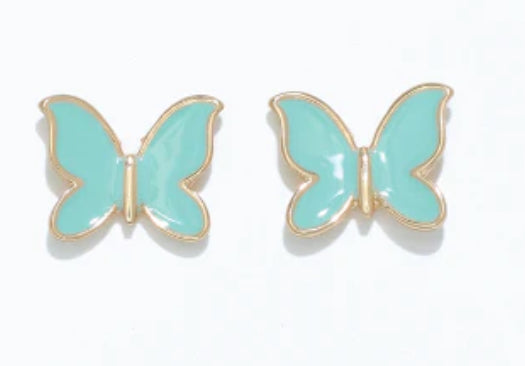 Periwinkle Cuties Earrings Adorable Aqua Butterflies