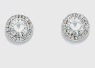 Periwinkle Cuties Earrings Sparkling Clear Crystals