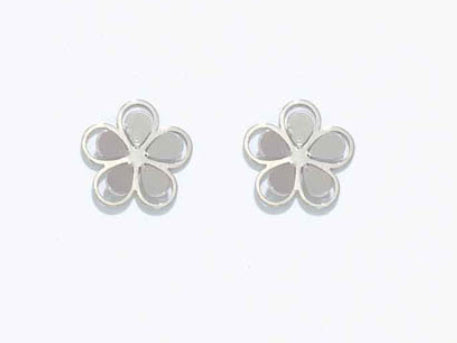 Periwinkle Cuties Earrings Silver Cutout Flowers