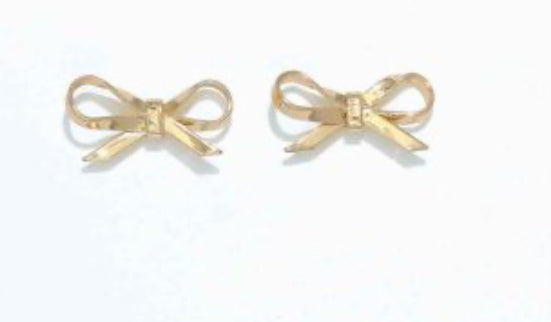 Periwinkle Cuties Earrings Polished Gold Bows