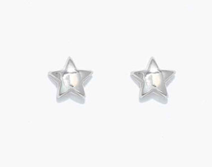 Periwinkle Cuties Earrings Bright Silver Stars