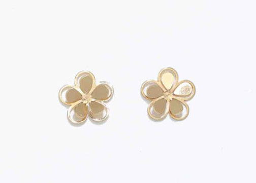 Periwinkle Cuties Earrings Cutout Gold Flowers