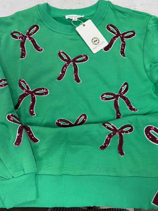 Mary Square Bow Slits Lakelyn Sweatshirt
