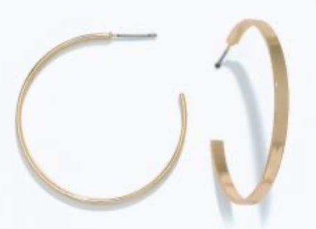 Periwinkle Earrings Polished Gold Hoops