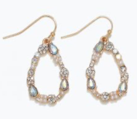 Periwinkle Earrings Gold With Crystals And Pearls