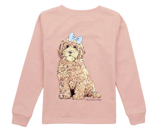 Properly Tied Girls Goldendoodle LS Peach