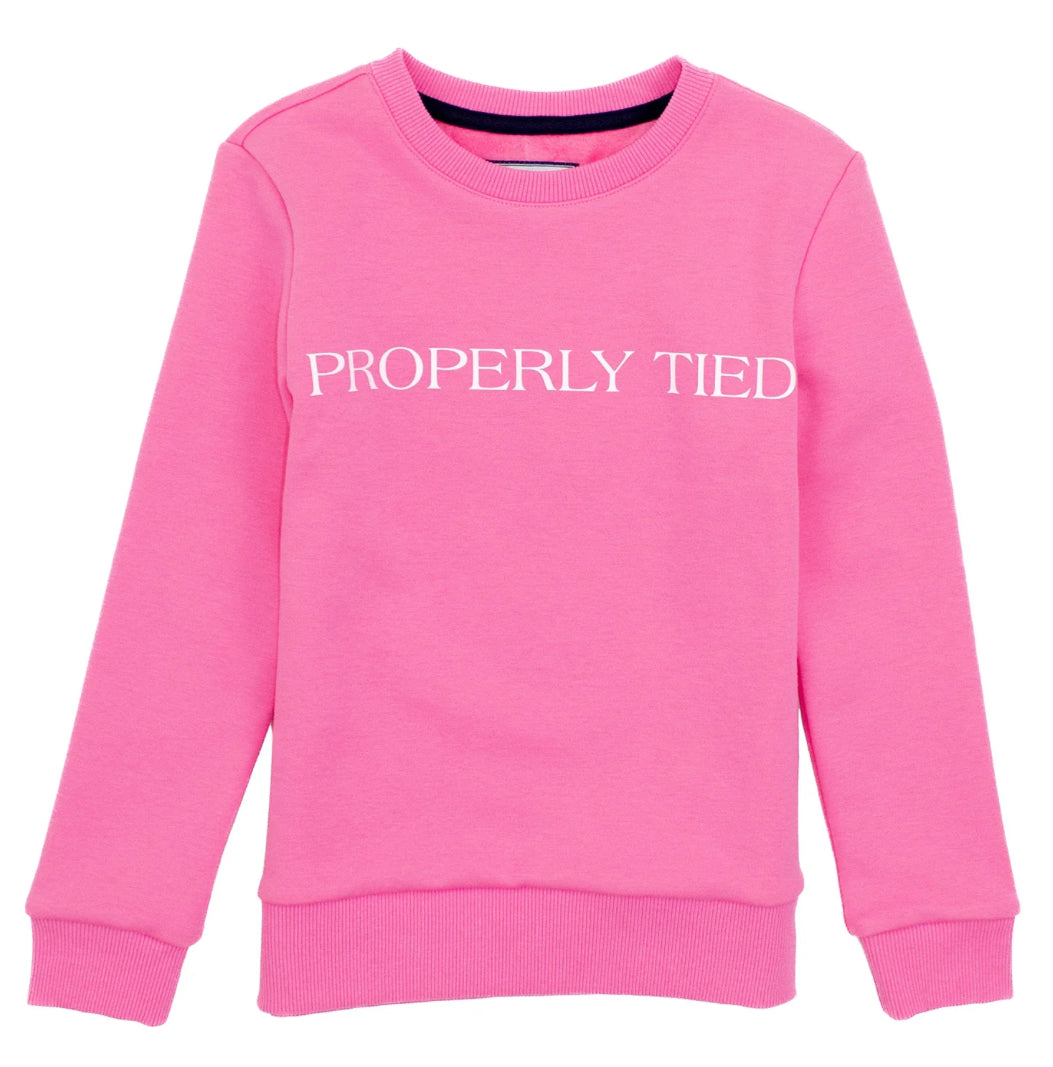 Properly Tied Girls Laurel Crew Pink