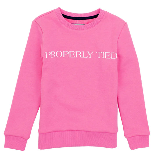 Properly Tied Girls Laurel Crew Pink
