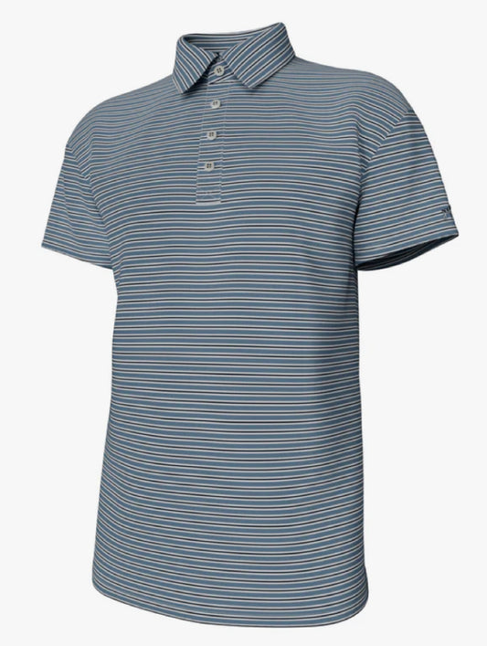 Southern Point Co Charles 4 Button Performance Polo Mountain Spring Stripe