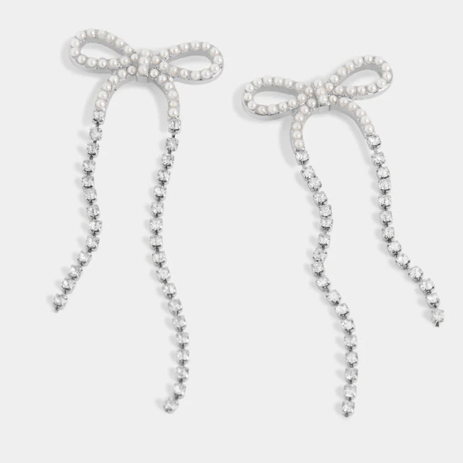 Coco+Carmen Elegant Bow Earrings - Silver