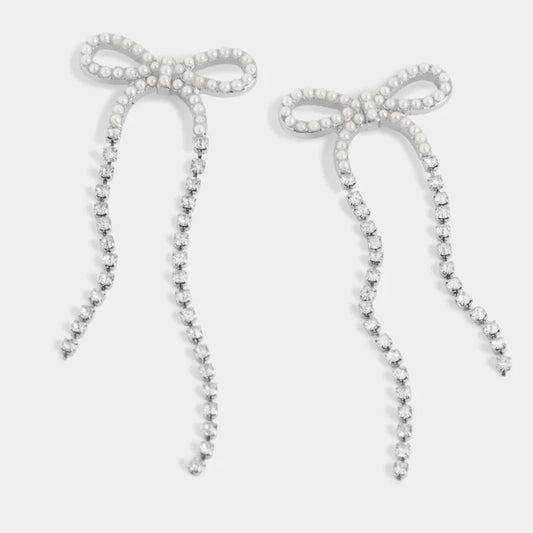 Coco+Carmen Elegant Bow Earrings - Silver