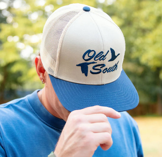 Old South Flying South Trucker Hat Khaki / Navy