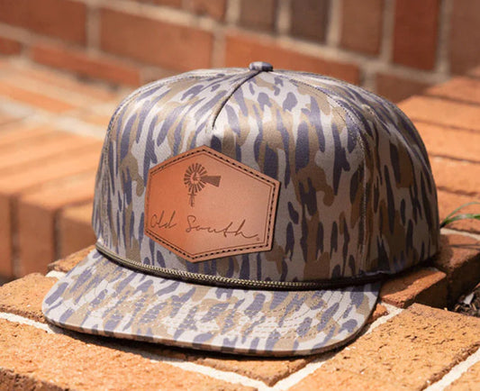 Old South Signature Leather Patch Osland Camo - Trucker Hat - One Size Fits Most