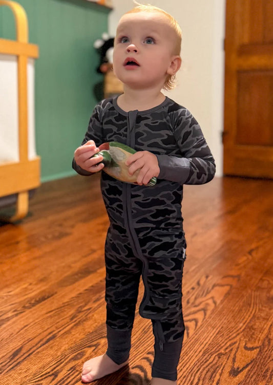 Old South Blackout Camo Onesie - Grey