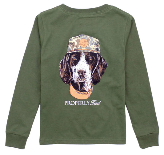 Properly Tied Boys Man’s Best Friend LS Olive