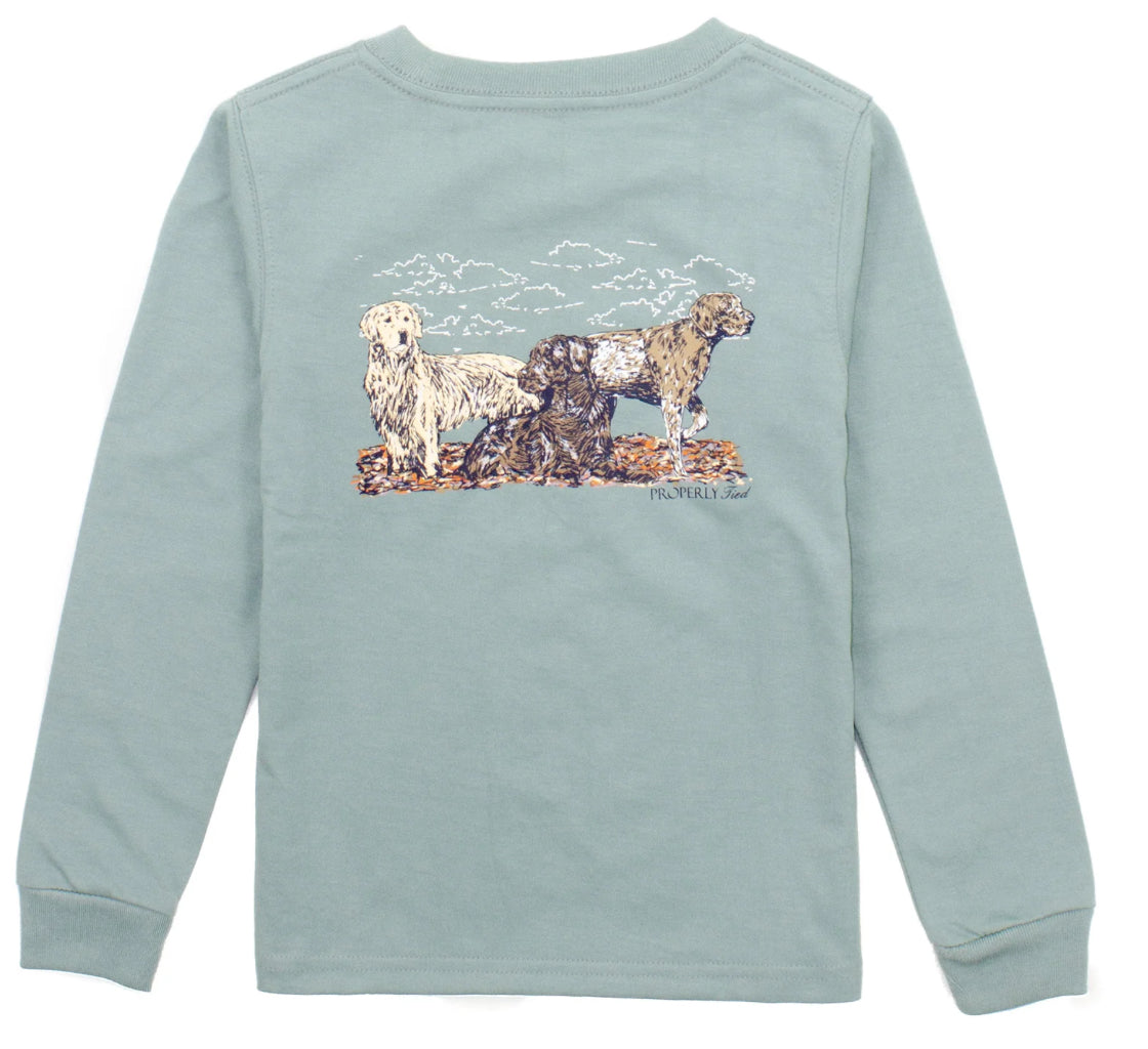 Properly Tied Boys Hunting Dogs LS Fog