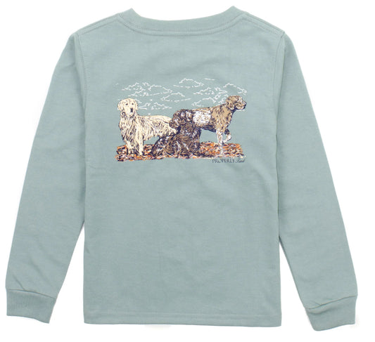 Properly Tied Boys Hunting Dogs LS Fog