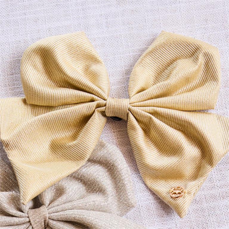 Mary Square Magnetic Bow Metallic Gold