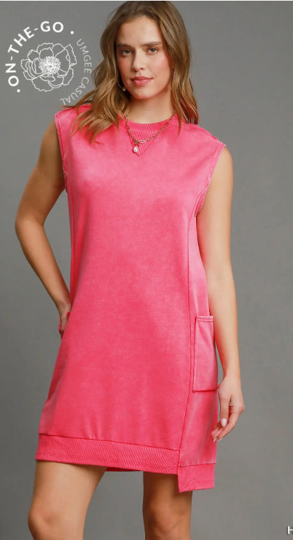 Umgee Cropped Mineral Washed Midi Dress