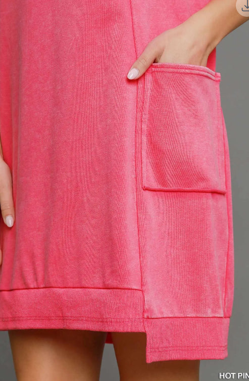 Umgee Cropped Mineral Washed Midi Dress