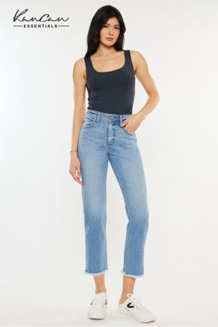 Kancan High Rise Slim Straight Jeans Medium Light