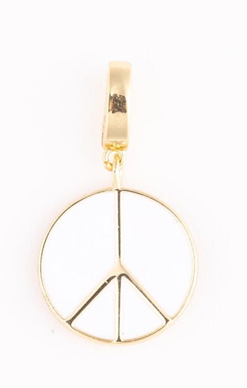 Michelle McDowell White Peace Sign Luxe Charm
