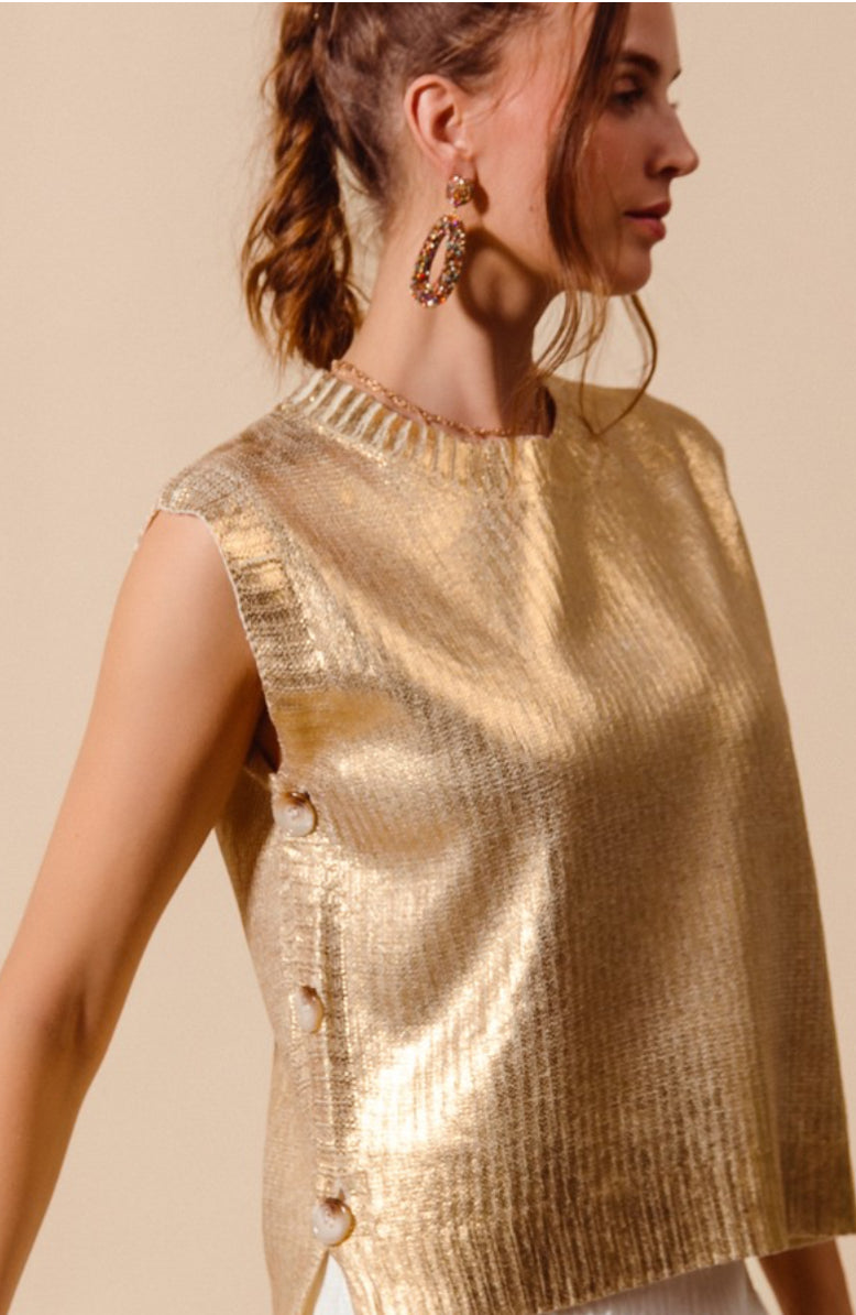 SoMe Metallic Foil Holiday Sweater Vest