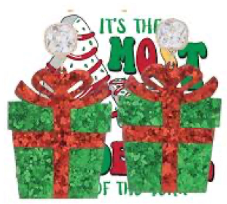 Jane Marie Red, Green Glitter Present With Clear Square Crystal Post Earring