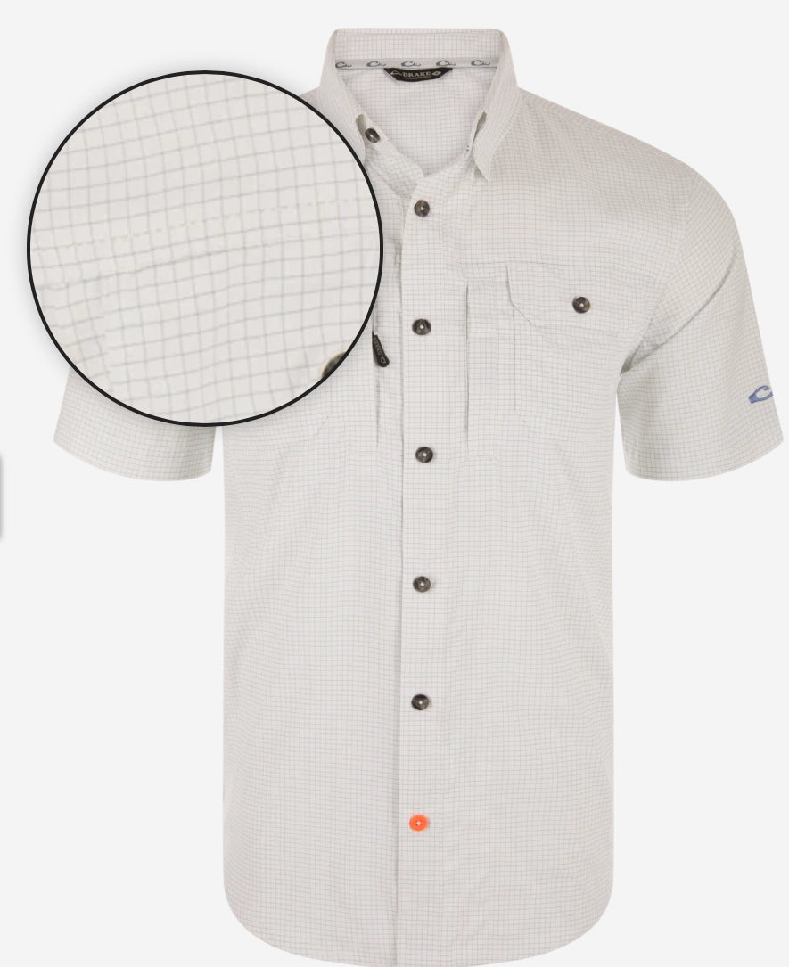 Drake Wingshooters Trey Grid Check SS Medieval Blue