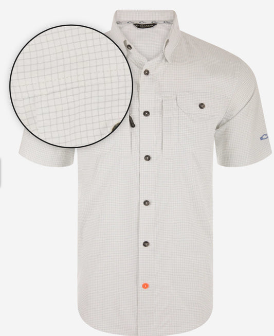 Drake Wingshooters Trey Grid Check SS Medieval Blue